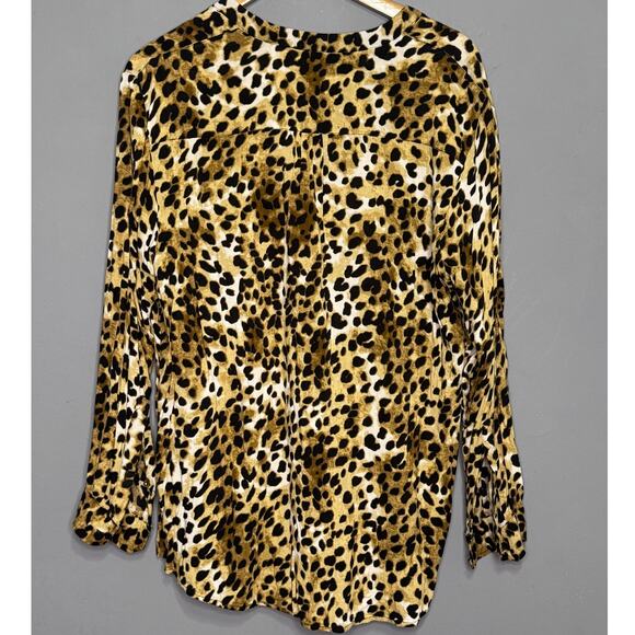Philosophy Animal Print Popover Blouse Size 1X - Picture 4 of 4